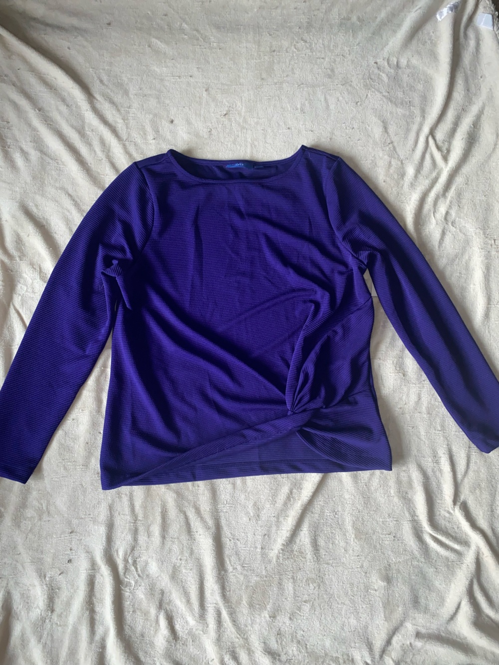 Apt. 9 Purple Long-Sleeve Twist-Hem Top